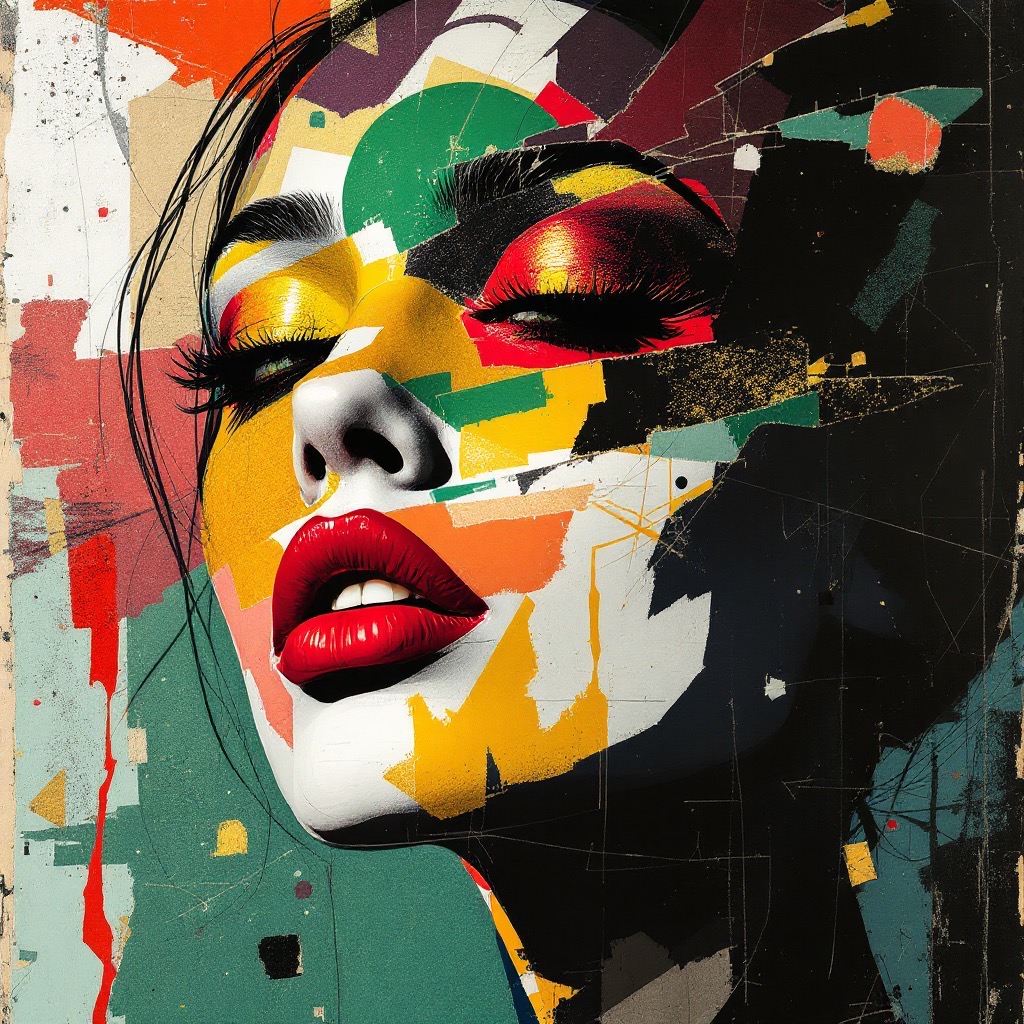 Sample image in the Industrial Decollage style