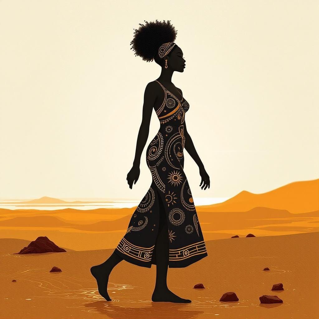 Sample image in the Ochre Silhouette style