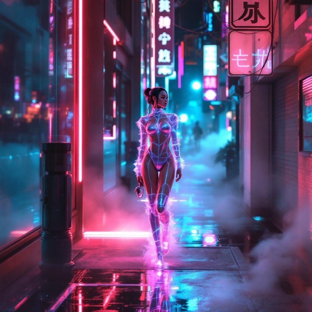 Sample image in the ChromeFuturism style