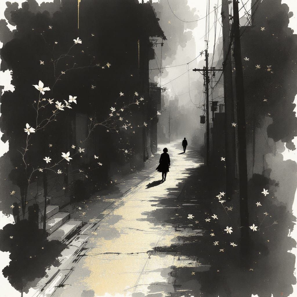 Sample image in the Sumi-Tempera Kinesis style