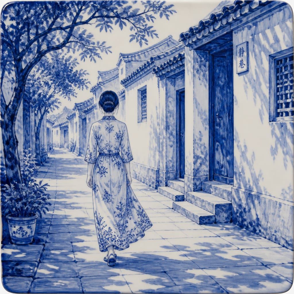 Sample image in the Porcelain Blue style