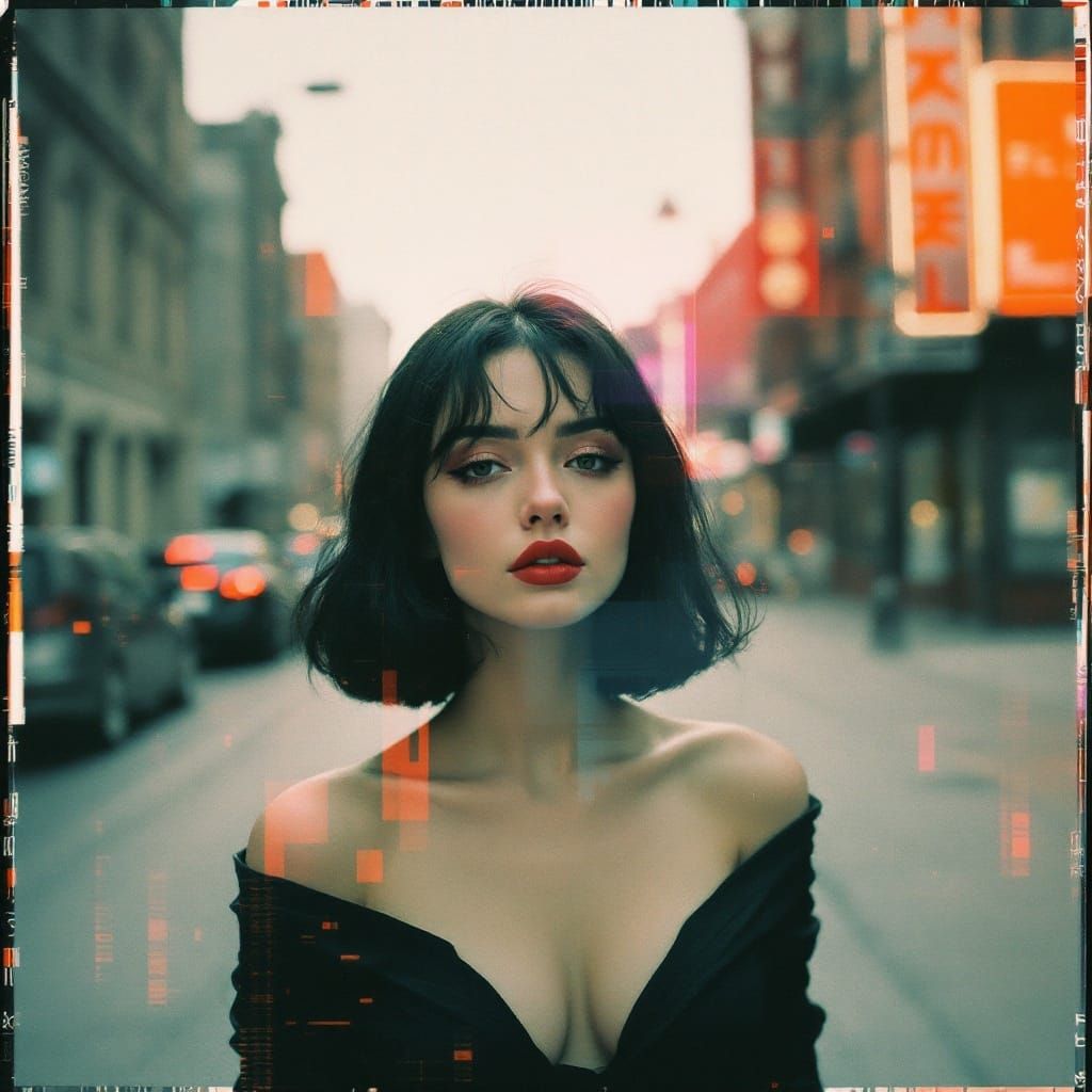 Sample image in the QuantumGlitch Overlay + Poloroid Transfer style