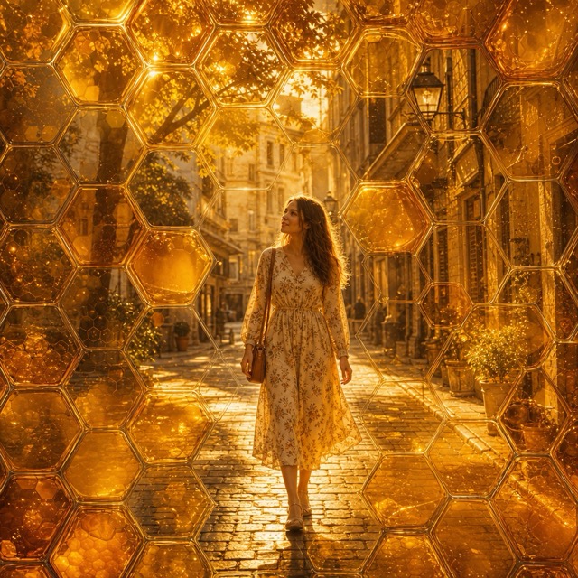 The Honeycomb Amber Overlay style rendered with GPT-Image-2