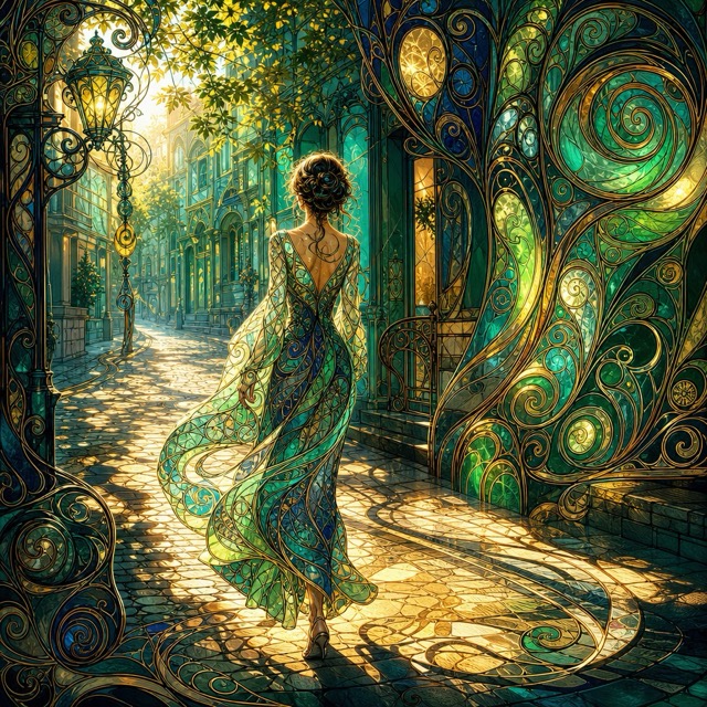 The Phosphorescent-Deco Cascade style rendered with GPT-Image-2