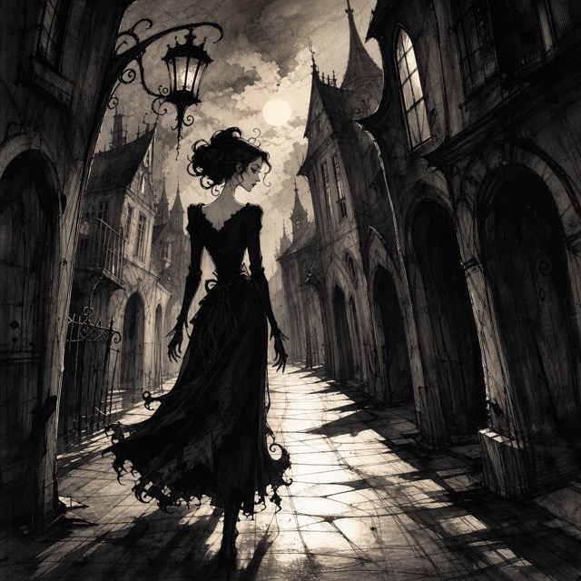 The Gothic-Caricature-Noir style rendered with GPT-Image-2