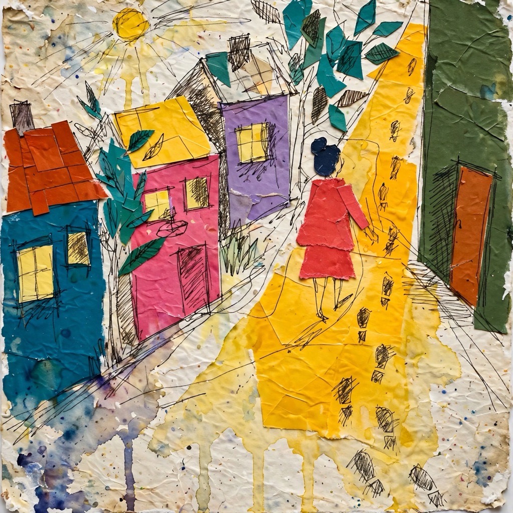 The Scissored Gouache Scrawl style rendered with muse-image-1.0