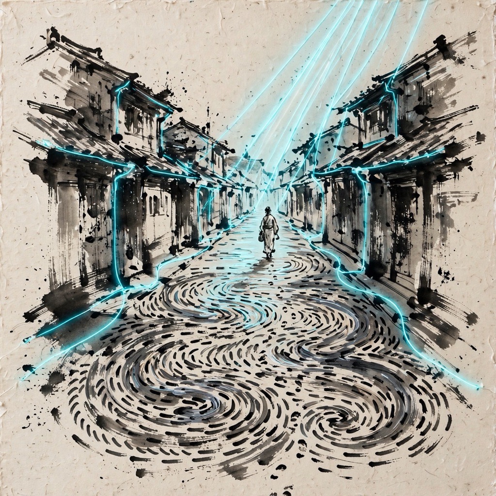 The Cyan Filament Dry-Brush style rendered with muse-image-1.0