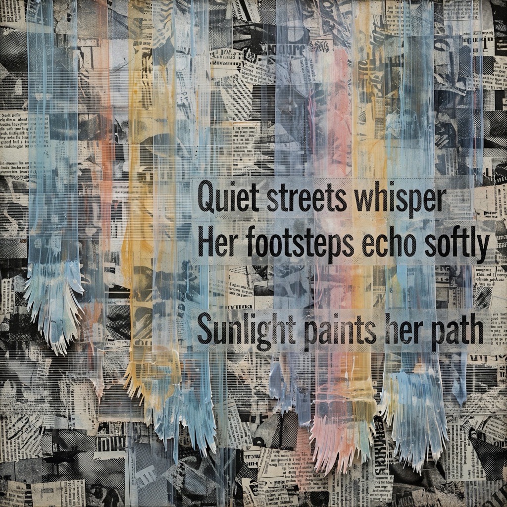 The Veiled Newsprint Drag style rendered with muse-image-1.0