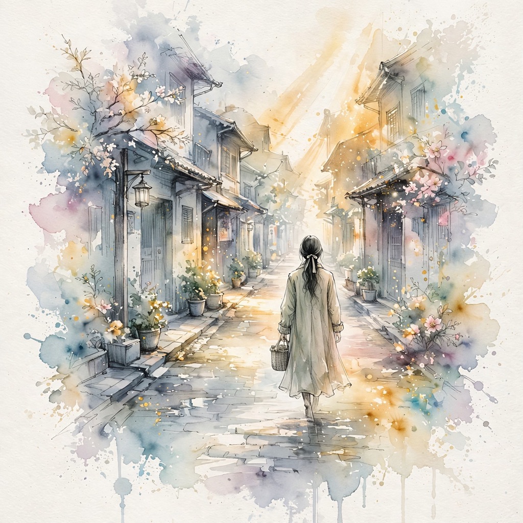 The inked watercolor style rendered with muse-image-1.0