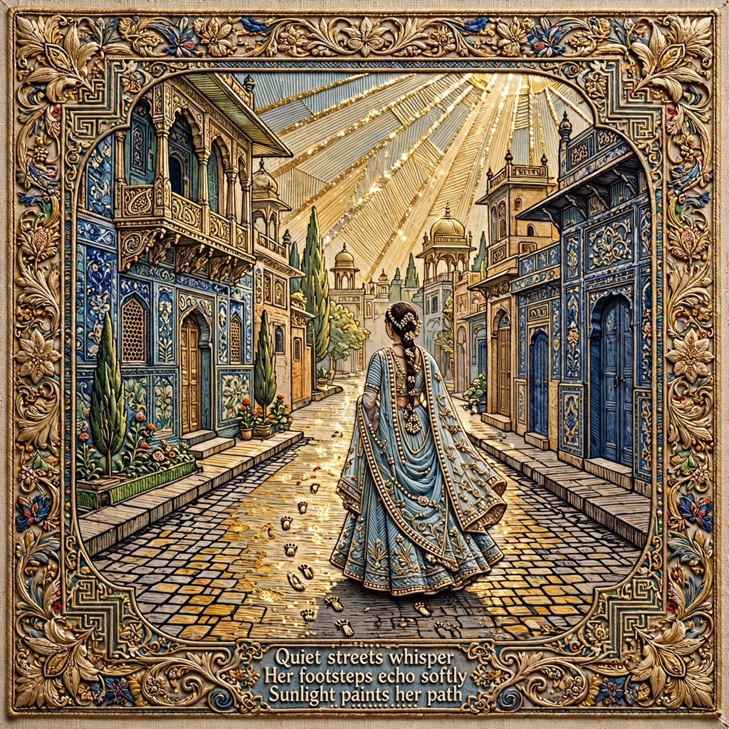 The Stitched Keyline Gouache style rendered with muse-image-1.0