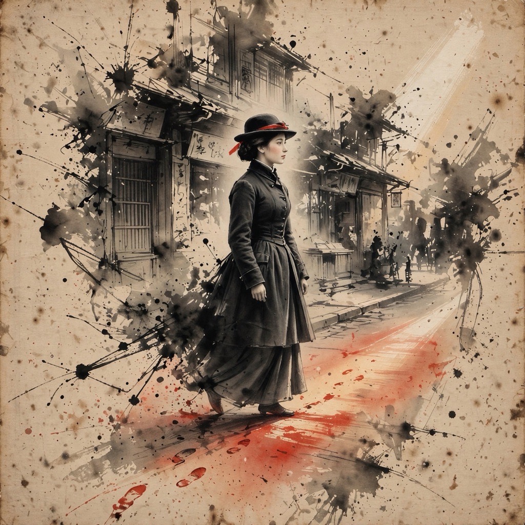 The Spattered Sumi Lacquer style rendered with muse-image-1.0
