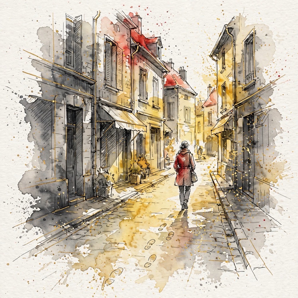 The Bled Ink-Contour Wash style rendered with muse-image-1.0