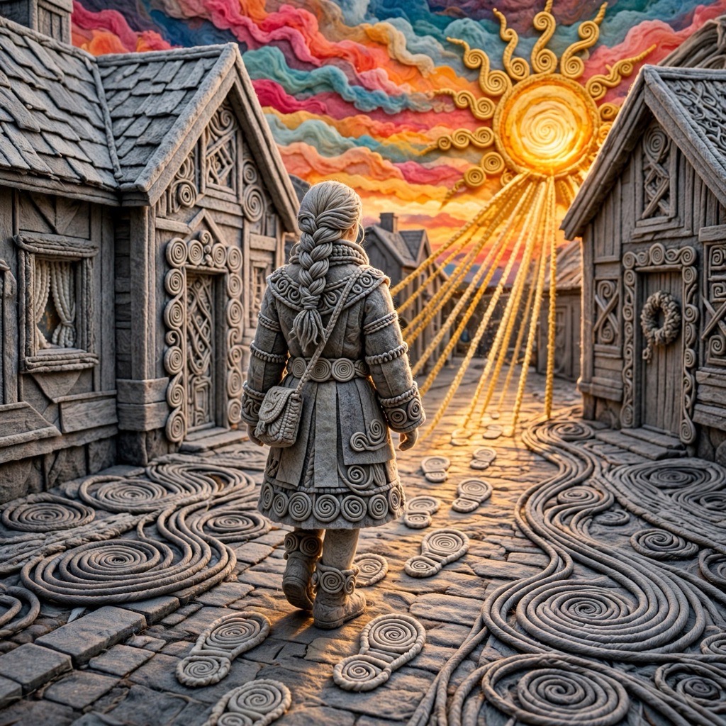 The Coiled Felt Relief style rendered with muse-image-1.0