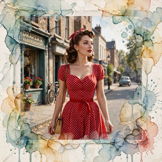 The Polaroid Transfer Pin-up style rendered with Muse 1.0