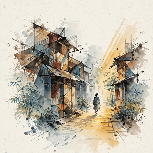 The Constructive Ink Geometry style rendered with Muse 1.0