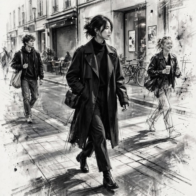 The Editorial Charcoal style rendered with Muse 1.0