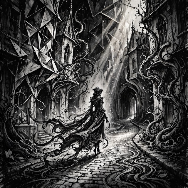 The Gothic-Caricature-Noir style rendered with Muse 1.0