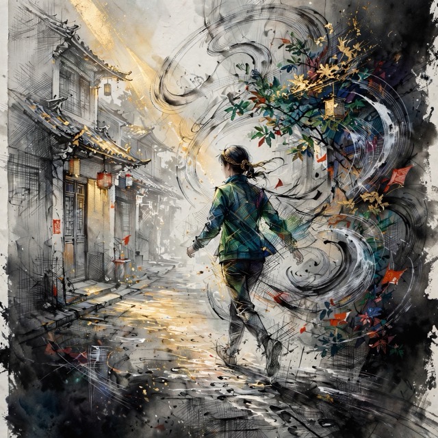The Sumi-Tempera Kinesis style rendered with Muse 1.0