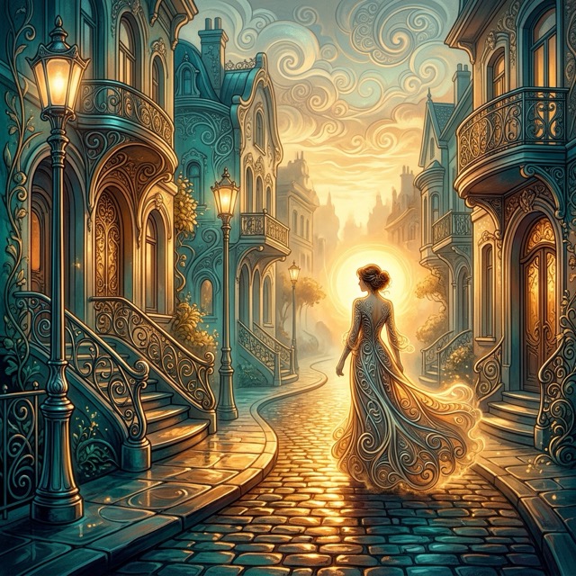 The Luminous Chrome Nouveau style rendered with Nano Banana 2.1