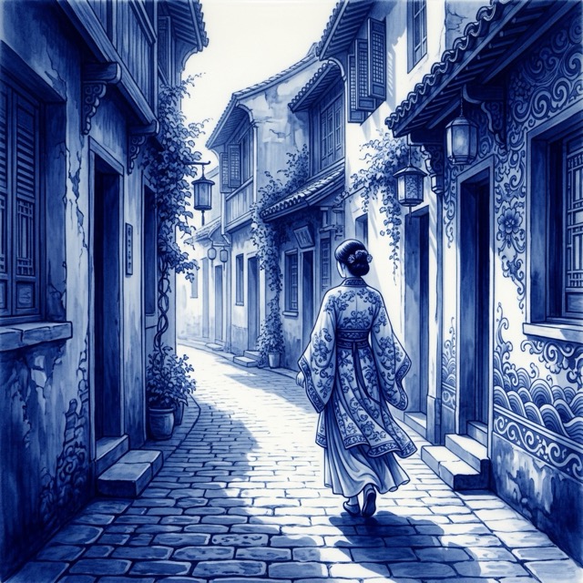 The Porcelain Blue style rendered with Nano Banana 2.1