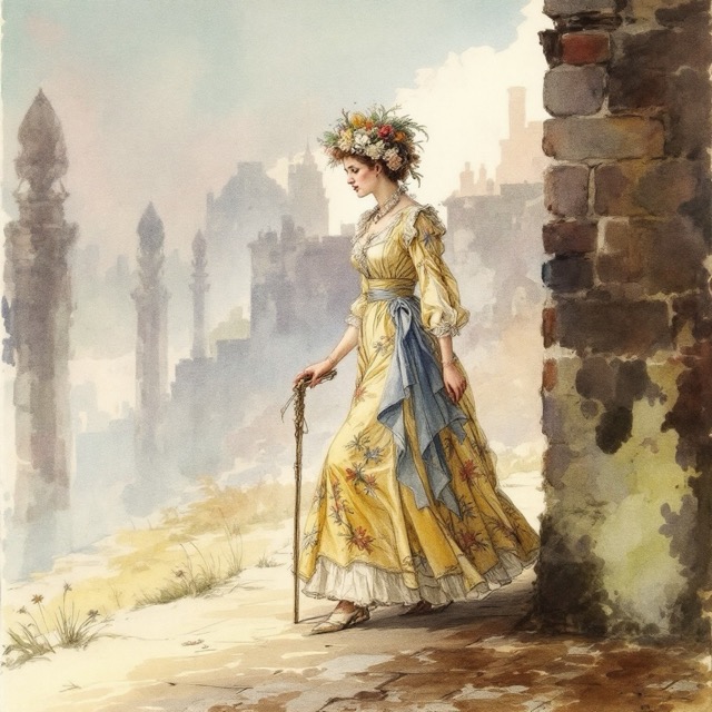 Sample image in the Hand-Tinted Satire Etching style