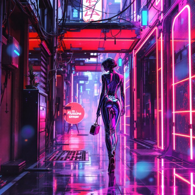 Sample image in the ChromeFuturism style