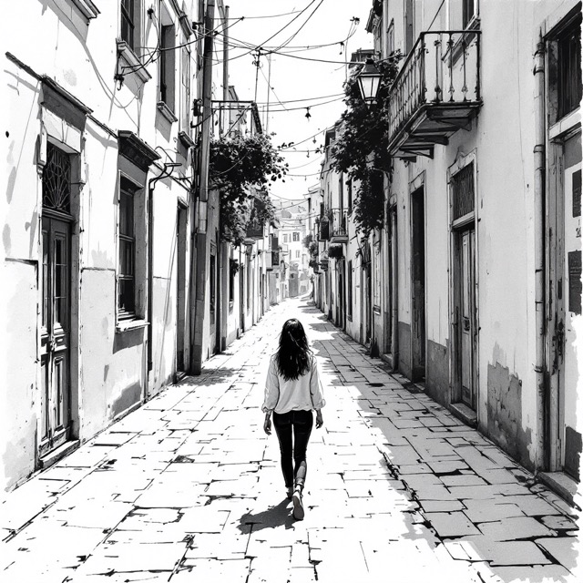 Sample image in the Emergent Line Silence style