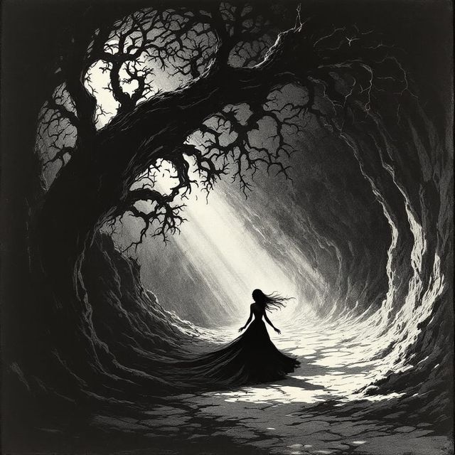 The Gothic-Caricature-Noir style rendered with FLUX 1.1 pro