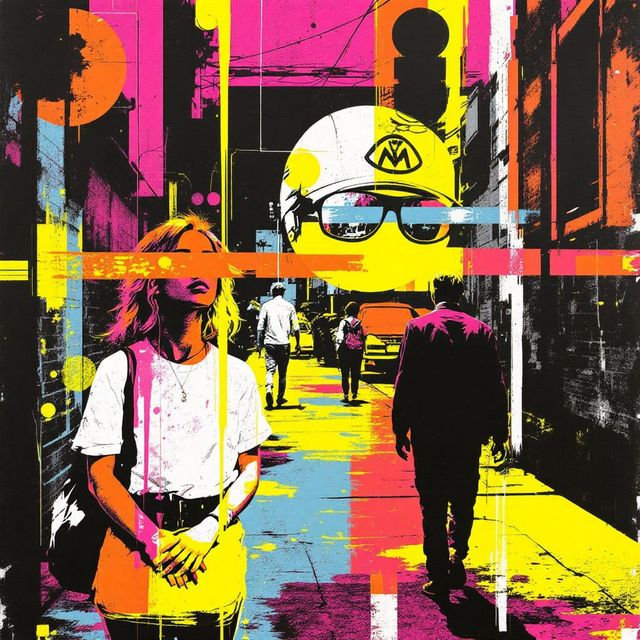 The Urban Stencil Pop style rendered with FLUX 1.1 pro