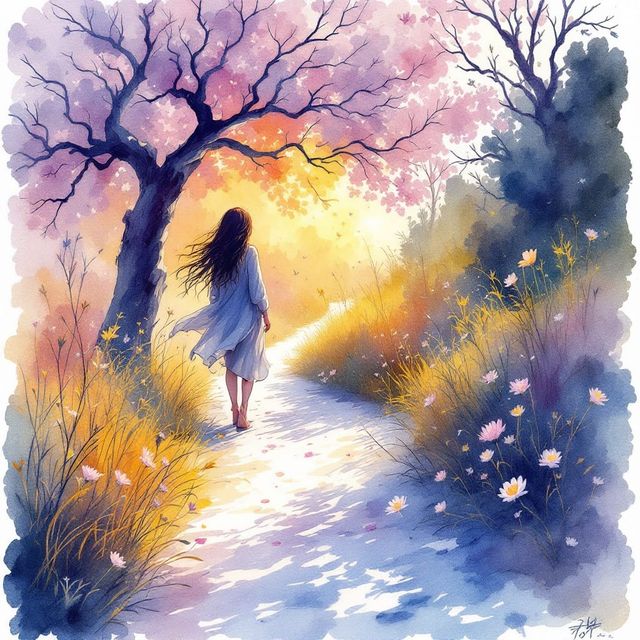 The inked watercolor style rendered with FLUX 1.1 pro