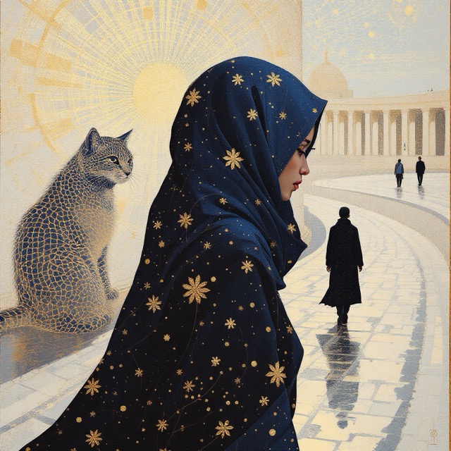 Sample image in the Stitched Keyline Gouache style